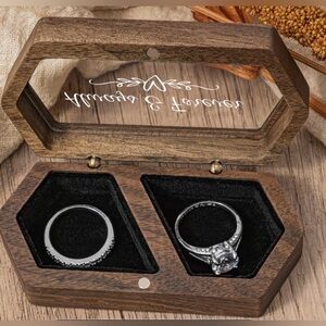 New “Always & Forever" Engraved Wooden Ring Box